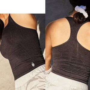 NWOT Free People Movement Good Karma Long Tank in Washed Black Size XS/S(0-6)